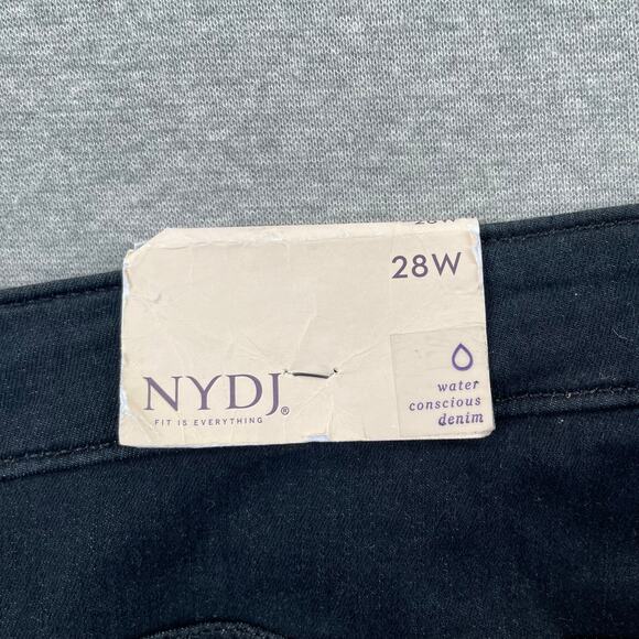 NYDJ Jeans Plus Size 28W Black Relaxed Tapered Lightweight Stretch Denim - Picture 9 of 16